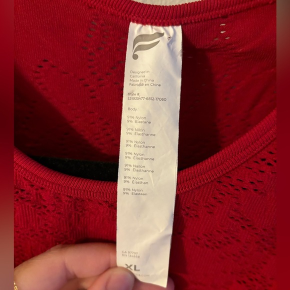 Fabletics Flora Seamless Set in Persimmon Red - Picture 2 of 8